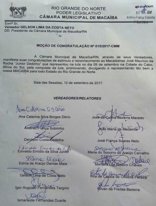 Câmara Municipal aprova Moção de Congratulação