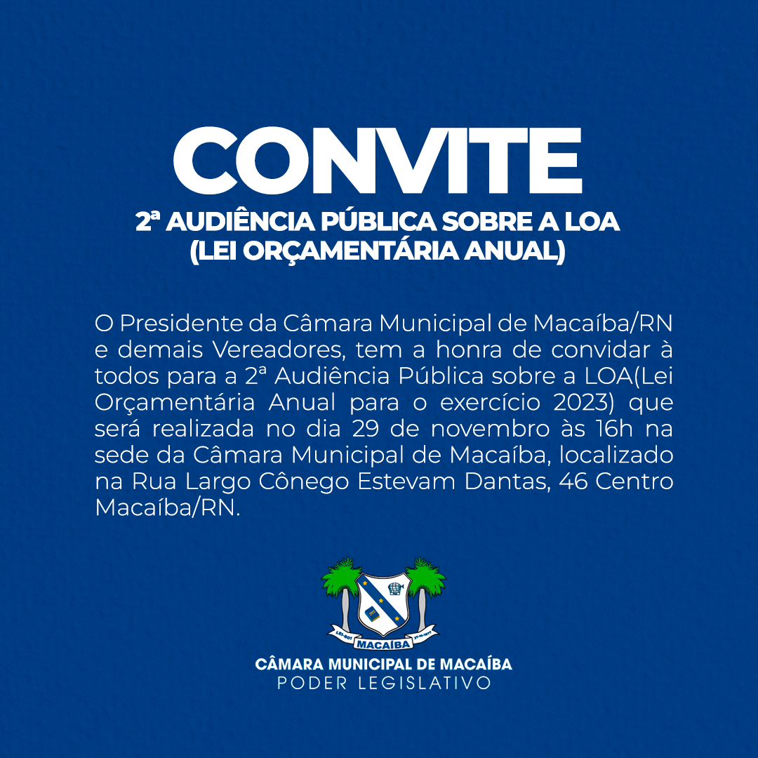 2ª Audiência Pública sobre a LOA