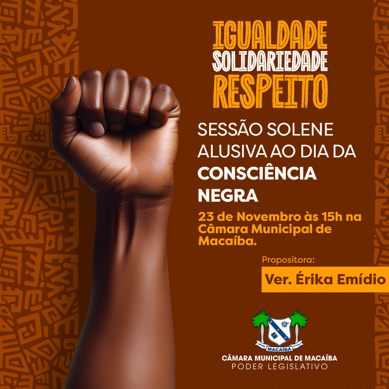 Sessão Solene alusiva ao Dia da Consciência Negra