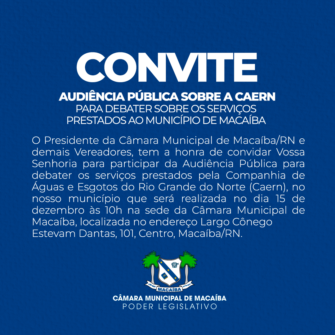 Audiência Pública sobre a (CAERN)