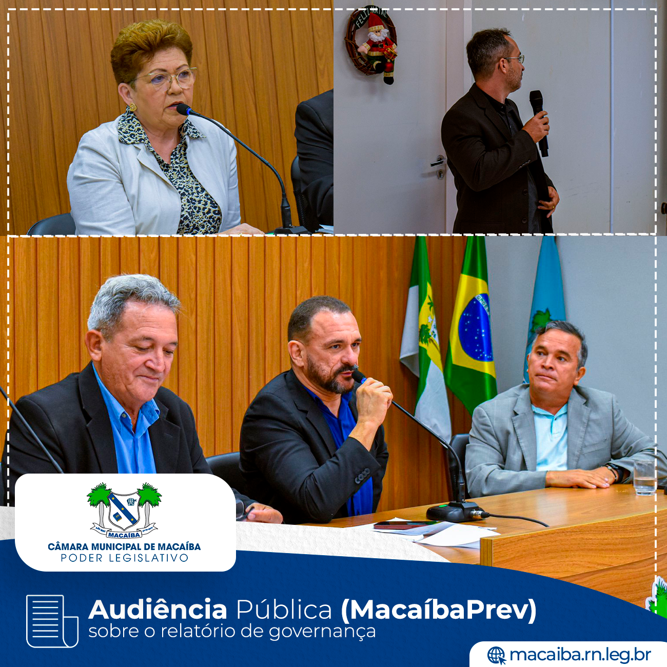 Audiência Pública (MacaíbaPrev) sobre o relatório de governança e a Audiência Pública para prestação de contas da Secretaria Municipal de Saúde (SMS)