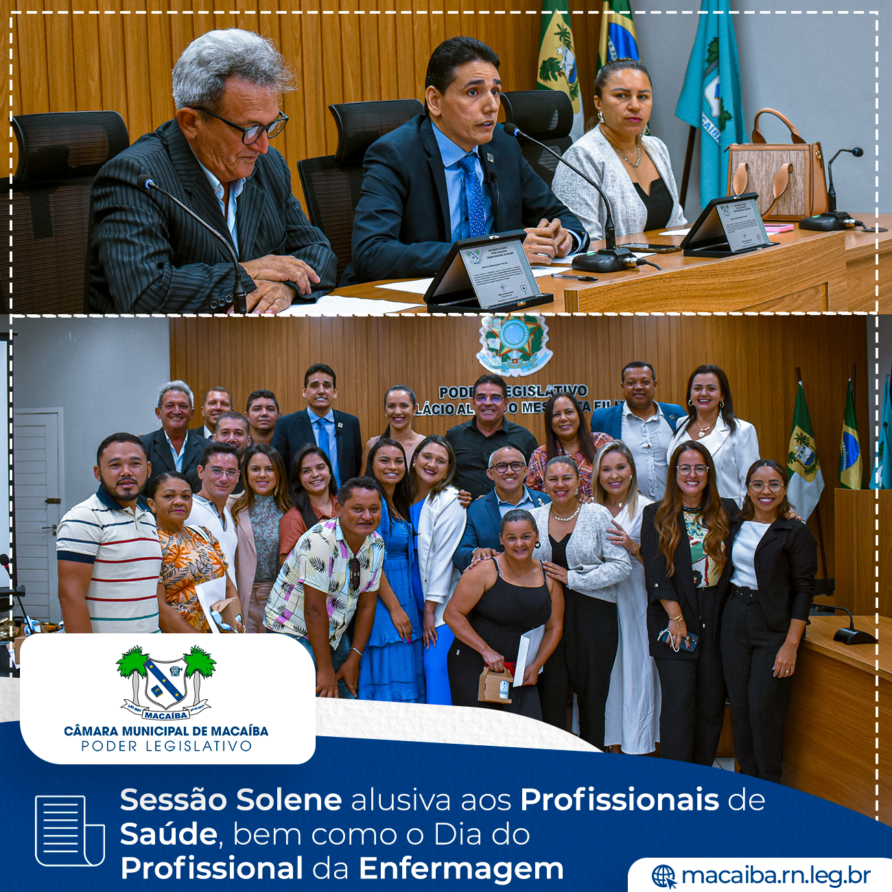 Sessão Solene alusiva aos Profissionais de Saúde, bem como o Dia do Profissional da Enfermagem