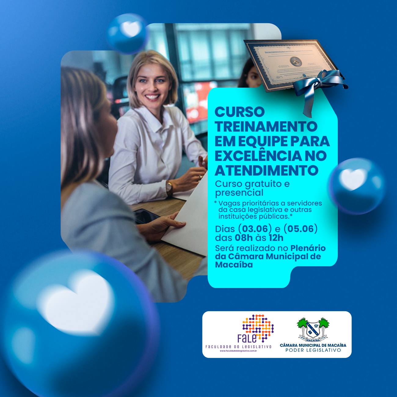 Curso “Treinamento em equipe para excelência no atendimento”